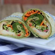 Vegetarian Wrap with Provolone and Roasted Red Pepper Hummus - get the easy lunch recipe on RachelCooks.com!