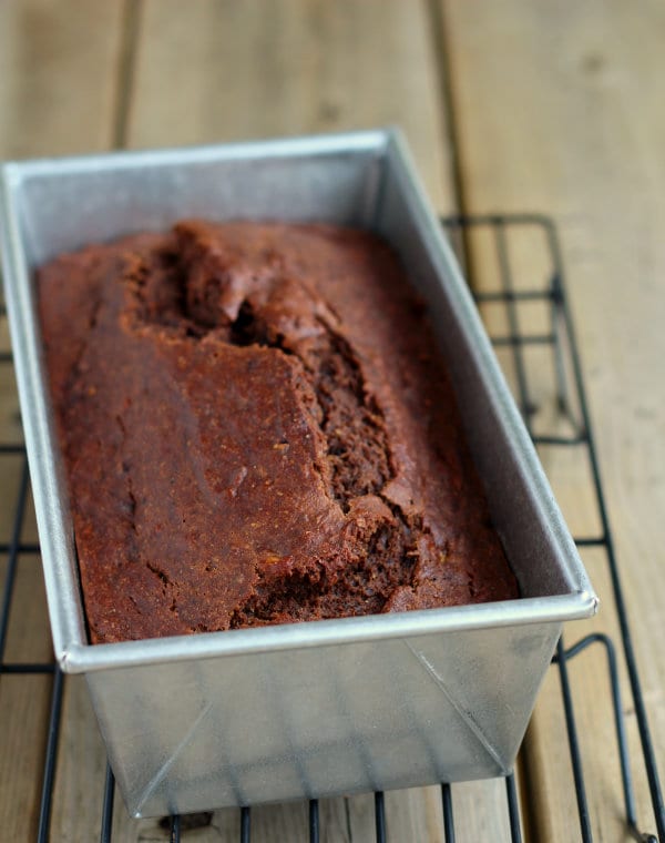 This whole wheat, reduced-fat chocolate banana bread is (almost) guilt-free and is a perfect way to start your morning. Get the easy recipe on RachelCooks.com!