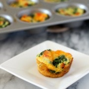 Mini Frittatas with Spinach and Red Pepper -- perfect for brunch or breakfast on-the-go! | RachelCooks.com