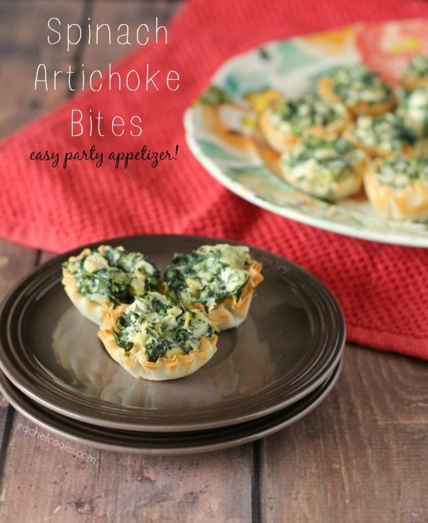 A delicious and elegant party appetizer that you can prep a day or two in advance, these Spinach Artichoke Phyllo Bites will be a hit at your next party. Get the easy recipe on RachelCooks.com!