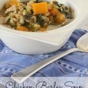 Chicken Barley Soup with Butternut Squash and Kale - on RachelCooks.com