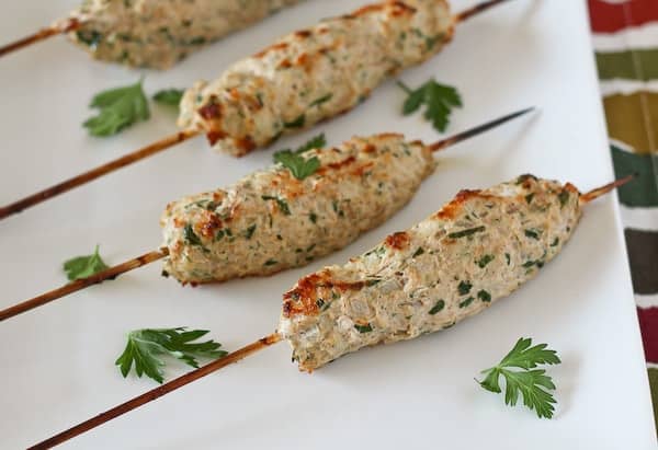 Closeup of prepared kofta on plate.