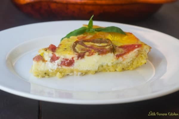 Perfect for brunch, everyone will love this colorful polenta quiche perfect for summer. And you'll love the unique crust! Get the recipe on RachelCooks.com!
