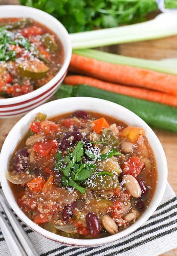 Slow Cooker Minestrone with Quinoa - Rachel Cooks®