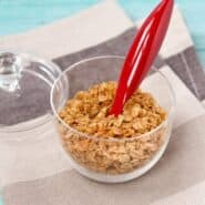 3 ingredient crunchy oat topping - perfect on ice cream and yogurt! Get the easy recipe on RachelCooks.com