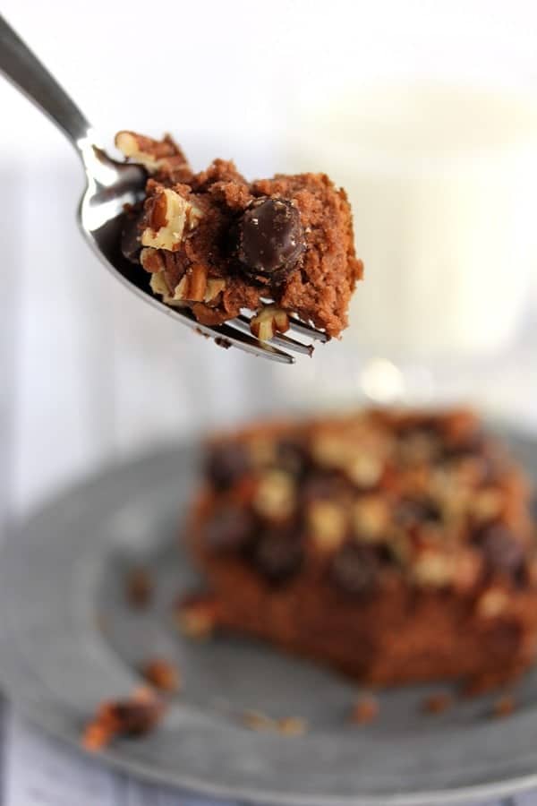 EASIEST DOUBLE CHOCOLATE PECAN CAKE - on RachelCooks.com