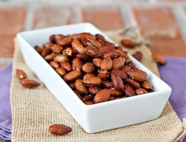 Olive Oil and Rosemary Roasted Almonds - get the recipe on RachelCooks.com