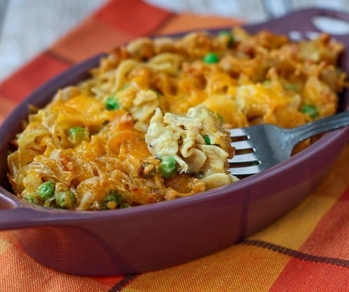 Tuna Noodle Casserole Recipe - with an unexpected crunch. This is my husband's favorite casserole! Get the recipe on RachelCooks.com!