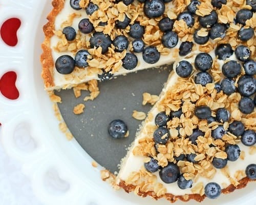 Yogurt Tart with Oat Crust and Crunchy Oat Topping - Get the recipe on RachelCooks.com!