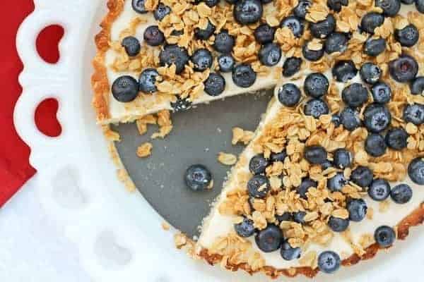 Yogurt Tart with Oat Crust and Crunchy Oat Topping - Get the recipe on RachelCooks.com!