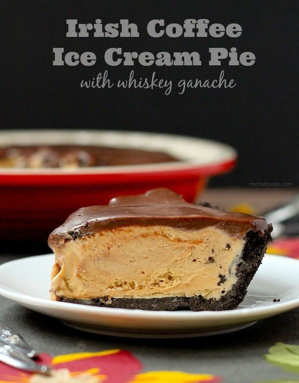 Irish Coffee Ice Cream Pie with Whiskey Ganache - Get the easy recipe on RachelCooks.com!