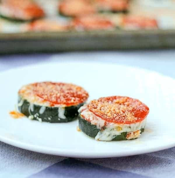 Mini Zucchini Pizzas - an easy snack that kids will love - get the recipe on RachelCooks.com