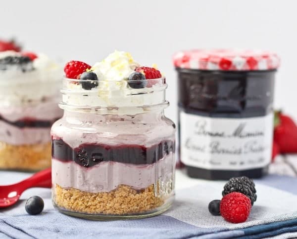 No Bake Lemon Berry Cheesecakes - get the easy dessert recipe on RachelCooks.com