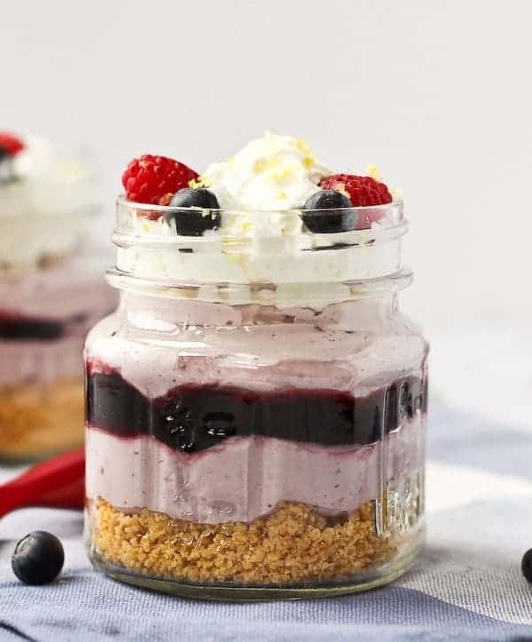 No Bake Lemon Berry Cheesecakes - get the easy dessert recipe on RachelCooks.com
