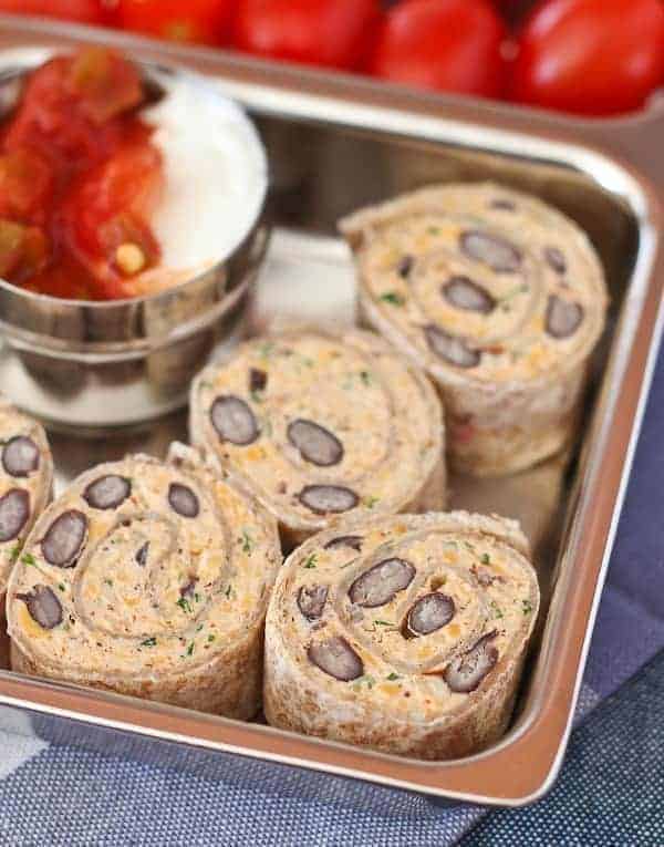Southwestern Cream Cheese Tortilla Roll-Ups - Get the easy, lunchbox-perfect, recipe on RachelCooks.com.