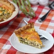 Turkey Sausage and Asparagus Quiche - get the easy recipe that's perfect for brunch on RachelCooks.com!