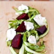 Asparagus Ribbon Salad with Beets and Burrata - get the easy recipe (perfect for entertaining!) on RachelCooks.com!