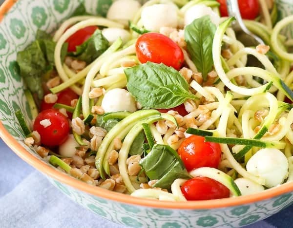 Closeup of mixed salad in bowl.