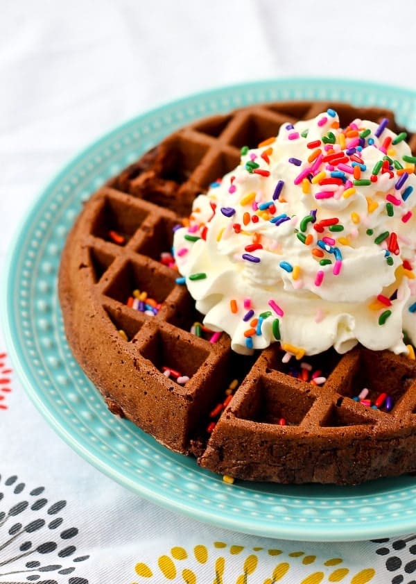 Brownie Waffles - Brownies in less than 6 minutes from start to finish. Get the EASY recipe on RachelCooks.com! 