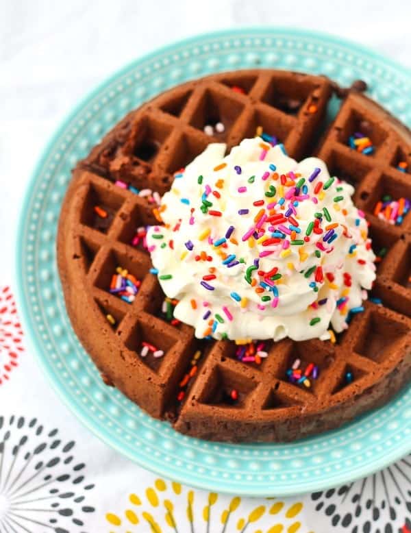 Brownie Waffles - Brownies in less than 6 minutes from start to finish. Get the EASY recipe on RachelCooks.com! 