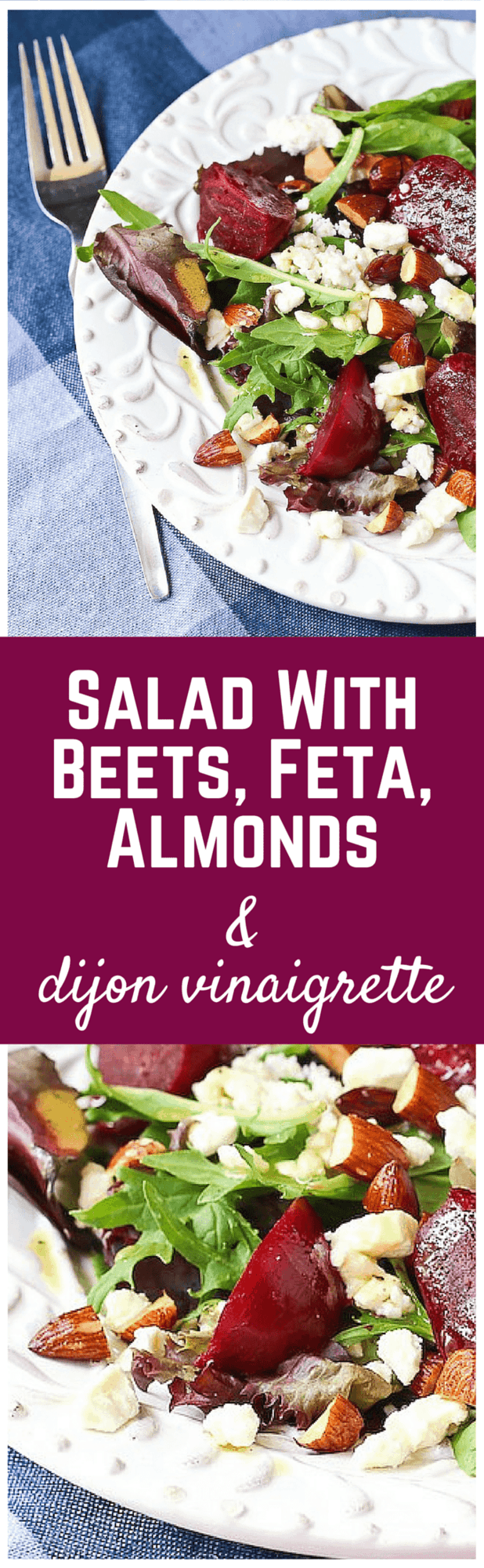 Salad with Beets, Feta and Roasted Almonds - aka your lunch. Get the easy recipe on RachelCooks.com!