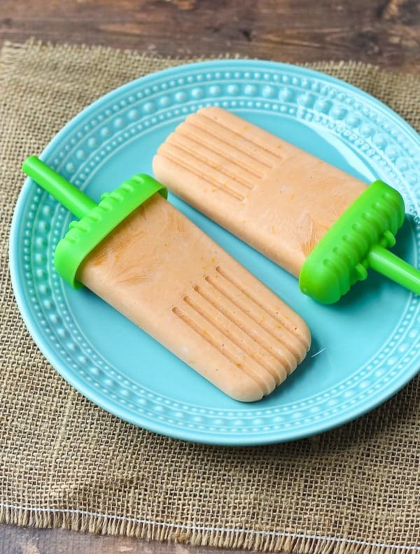 Healthy Orange Creamsicles are a great summertime treat - Greek yogurt makes them a great snack! Get the easy recipe on RachelCooks.com!