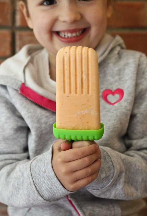 Healthy Orange Creamsicles are a great summertime treat - Greek yogurt makes them a great snack! Get the easy recipe on RachelCooks.com!