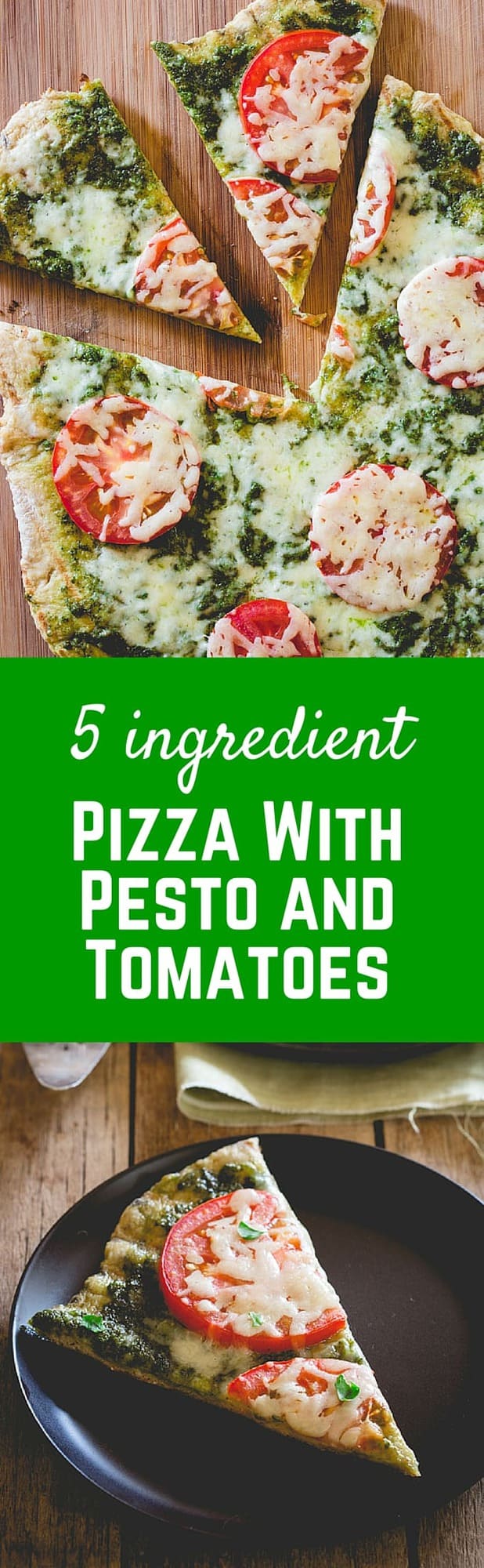Grilled Pesto and Tomato Pizza - find the easy 5 ingredient recipe on RachelCooks.com!