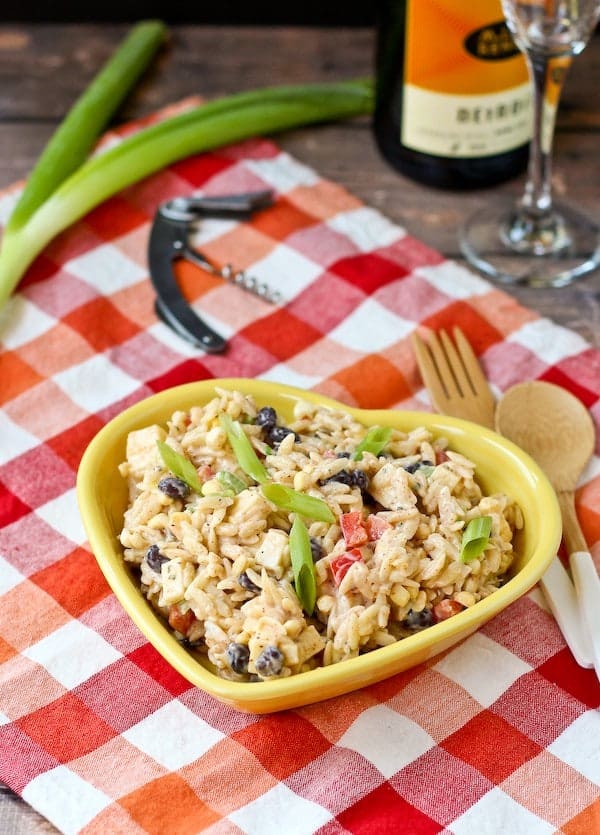 This creamy southwestern orzo salad is the perfect blend of spicy, creamy, and crispy. The bold flavors make this salad not only a crowdpleaser at gatherings, but also a great lunch! Get the recipe on RachelCooks.com!