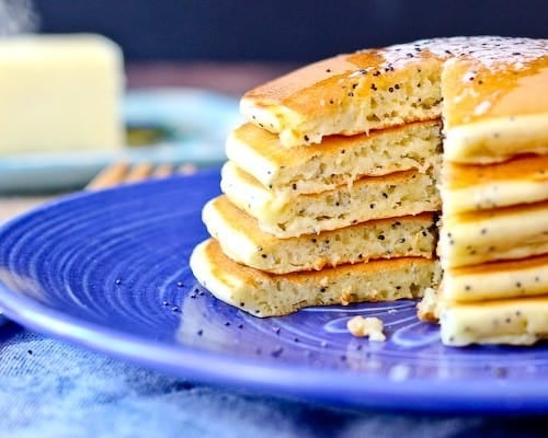 These Lemon Poppy Seed Cottage Cheese Pancakes start your day with protein and flavor! They'll quickly become a new breakfast favorite.