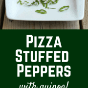 Quinoa Pizza Stuffed Bell Peppers - a healthier way to satisfy your pizza craving! | RachelCooks.com