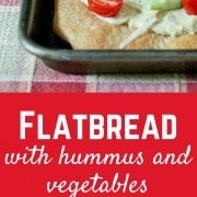 Hummus Flatbread Pizza - a great appetizer or a meal! On RachelCooks.com