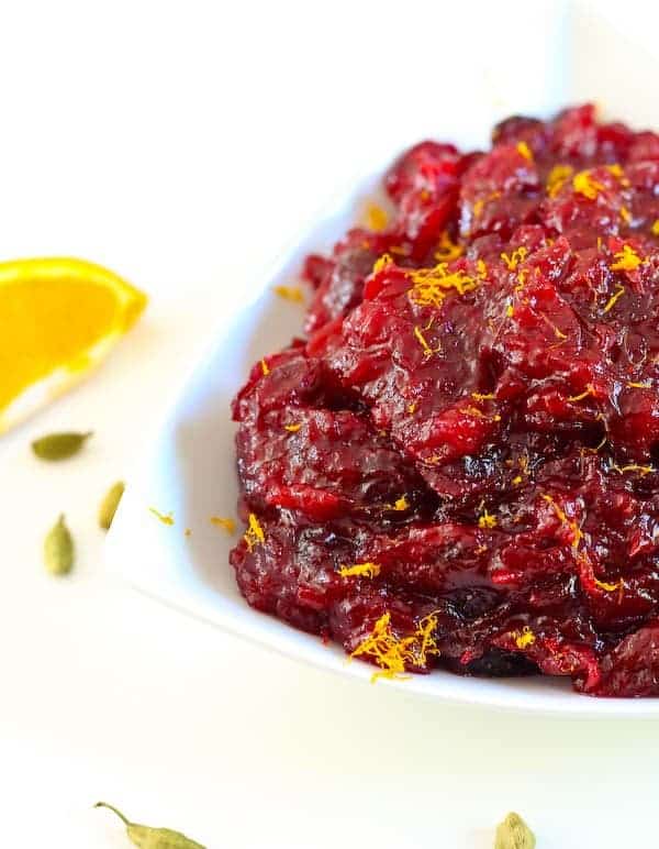 Kick your cranberry sauce game up a notch with this flavorful orange cranberry sauce with cardamom! People will be asking what your secret ingredient is. Get the recipe that's perfect for Thanksgiving on RachelCooks.com!