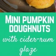 Mini pumpkin doughnuts with a sweet cider and rum glaze are perfect for a fall breakfast or snack. Bonus: They are baked, not fried, so you can feel good about eating them! Get the easy recipe on RachelCooks.com!