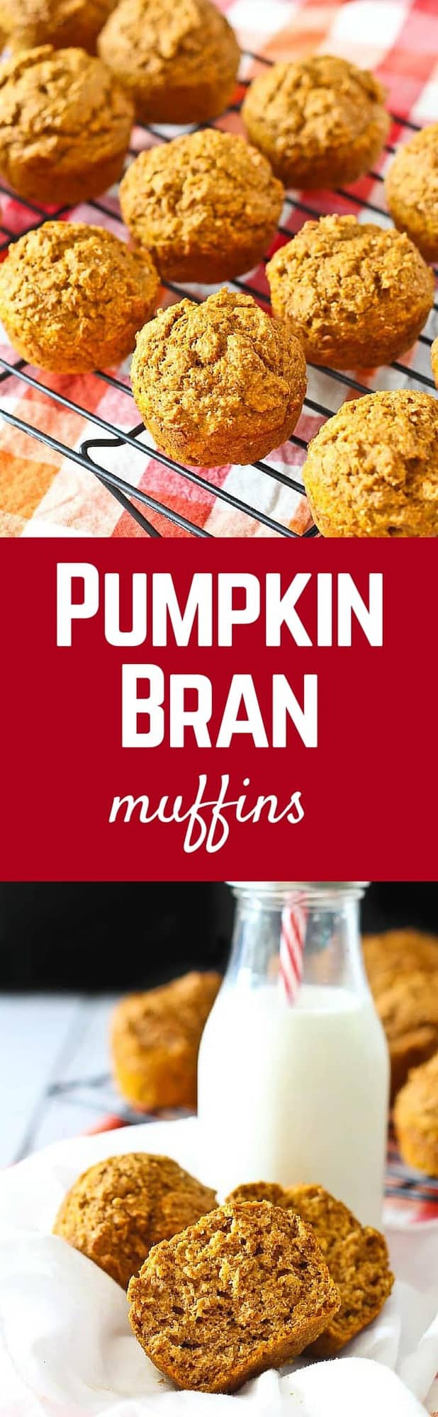 Pinterest title image for Pumpkin Bran Muffins.