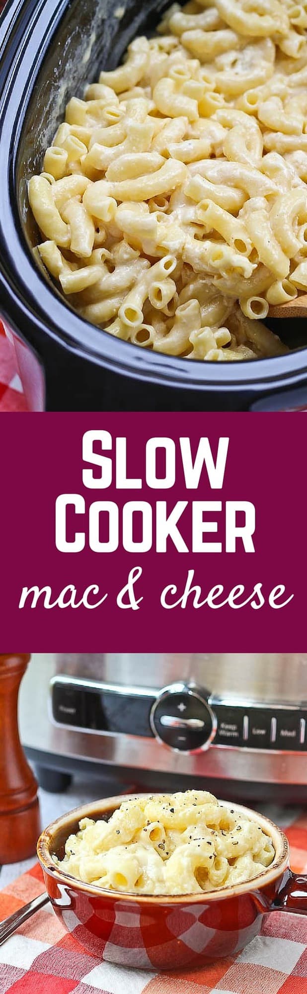 Perfect for parties, this slow cooker macaroni and cheese recipe is creamy, flavorful, and so easy to make! Get the recipe on RachelCooks.com!