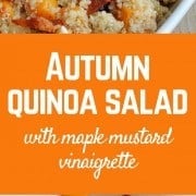 This autumn quinoa salad with roasted squash and bacon is a great side dish or even a main dish. Get the easy recipe on RachelCooks.com!