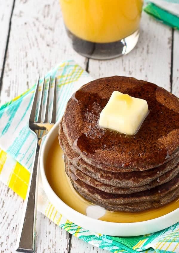 These buckwheat pancakes are made with buckwheat flour, resulting in a beautiful nutty flavor. They're filling, healthy, and a great way to start the day. Get the easy breakfast recipe on RachelCooks.com!