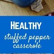 This Healthy Stuffed Pepper Casserole with Cheddar (and ground turkey) is a great go-to meal for nights when you don't really feel like cooking. It's easy to make, hearty, and tastes great! Get the easy recipe on RachelCooks.com!