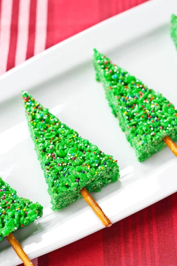 Easy Christmas Tree Rice Krispie Treats (with Video!) - Rachel Cooks®