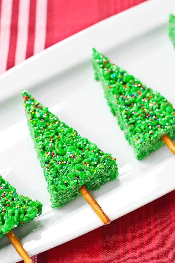 Easy Christmas Tree Rice Krispie Treats 