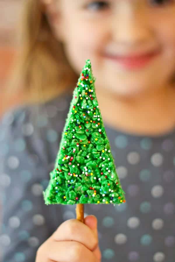 Easy Christmas Tree Rice Krispie Treats (with Video!) - Rachel Cooks®