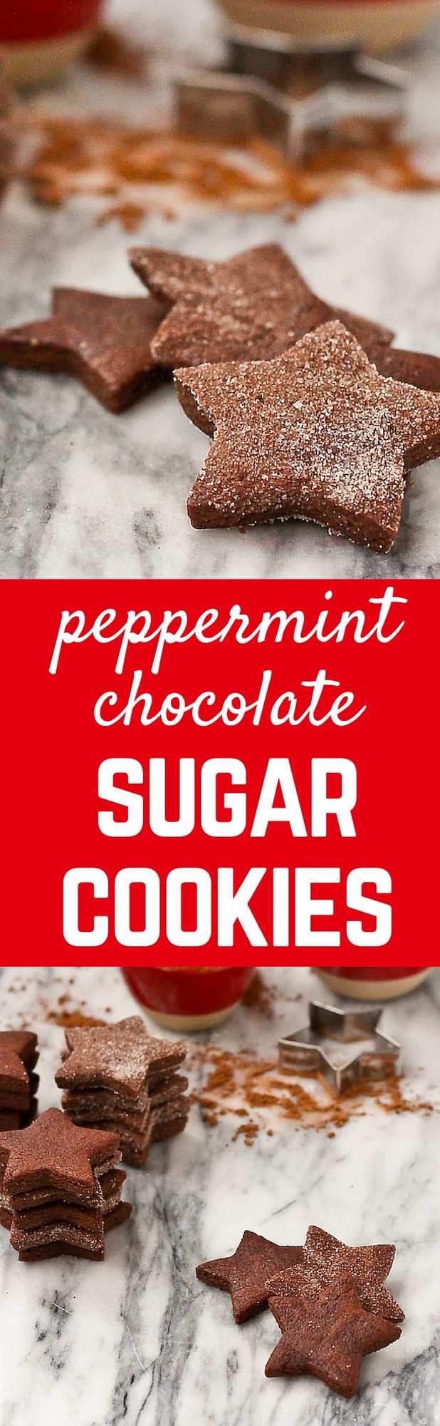 These peppermint chocolate sugar cookies are a fun take on the traditional sugar cookie - perfect for the chocolate lover!