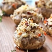 This isn't your traditional stuffed mushrooms recipe - they put all the great flavors of coq au vin into one tasty bite. It's the perfect appetizer! Get the recipe on RachelCooks.com!