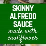 Trade out your beloved calorie-laden alfredo sauce for this skinny alfredo sauce made with cauliflower. You'll barely be able to tell the difference! Get the healthy recipe on RachelCooks.com!