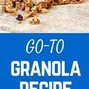 This easy granola recipe with pecans and cranberries will become your go-to granola recipe - you won't ever be buying granola from the store again. This is way too easy! Get the recipe on RachelCooks.com!