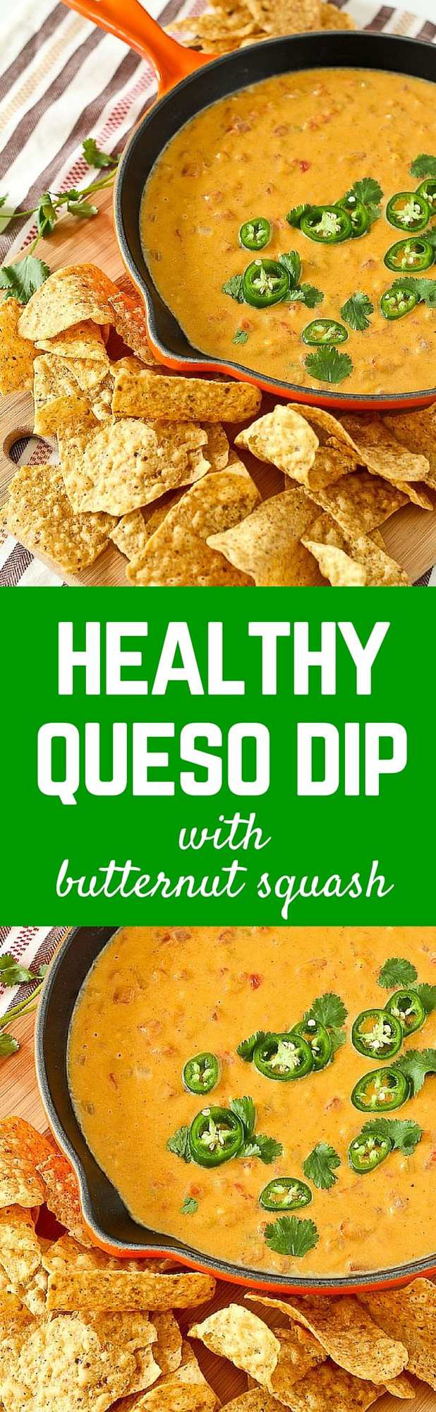 This healthy queso dip is about as healthy as you'll get when it comes to a decadent, cheesy dip. You'll love the subtle sweetness and vibrant color that the butternut squash adds. This one is a must-try! Get the appetizer recipe on RachelCooks.com!