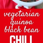 The quinoa in this vegetarian quinoa chili provides the perfect meaty texture, without the meat. It's easy to make, healthy and oh so satisfying. Get the healthy recipe on RachelCooks.com!