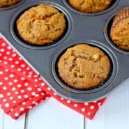 There aren't many better ways to start your day than with one of these morning glory muffins. Filling, flavorful, and oh so satisfying thanks to carrots, pineapple, coconut and raisins. Get the recipe on RachelCooks.com!