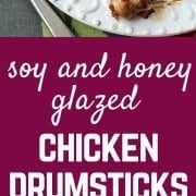 These soy and honey glazed chicken drumsticks are finger licking good -- the whole family will love these. My kids loved eating them with their hands! Get the easy recipe on RachelCooks.com!